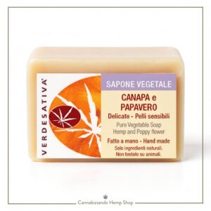 Calma la tua pelle con il Sapone Verdesativa Canapa e Papavero. Azione lenitiva e rilassante con Lavanda e Salvia. 100% Bio, Vegan e artigianale. Scoprilo ora!
