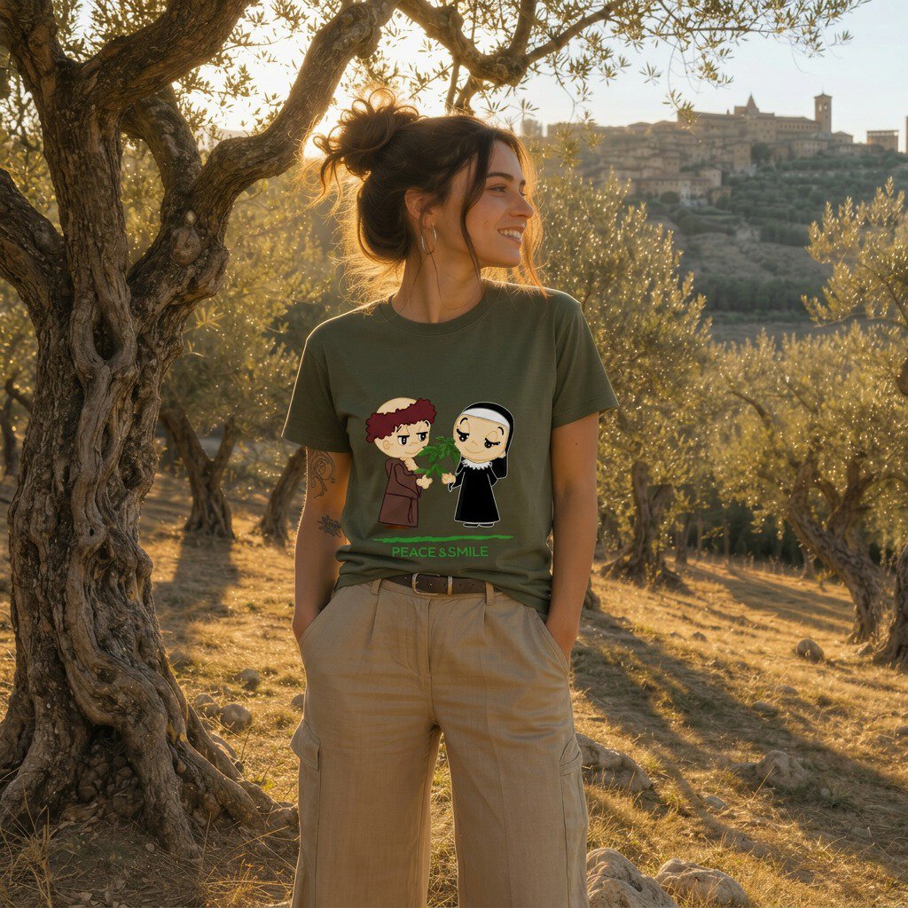 T-SHIRT Donna in Cotone 100% organico - Modello Peace & Smile - immagine 2