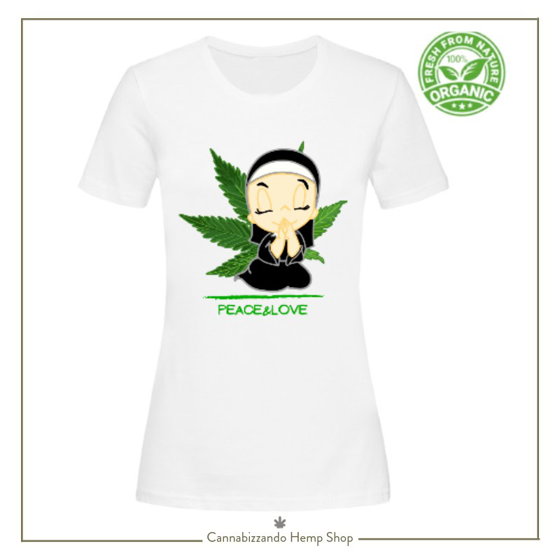 T-Shirt Donna in Cotone 100% organico - Mod. Love (bianco)