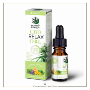 Flacone Olio RELAX Plant of Remedy 25% CBD 5% CBG 10ml. PlantOfRemedy - Olio Relax con 25% di CBD e 5% di CBG