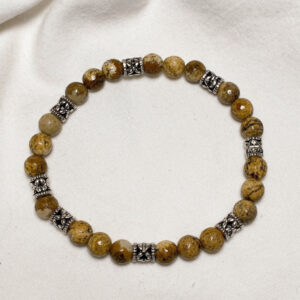 Bracciale elastico in pietra naturale di Diaspro