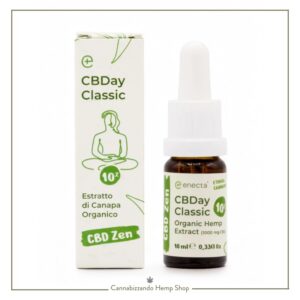 CBDay Classic 10%: Olio di CBD ad ampio spettro (Broad Spectrum), pensato per aiutare a tenere a bada gli stati ansiosi, favorire il rilassamento e fungere da supporto naturale in caso di attacchi di panico.