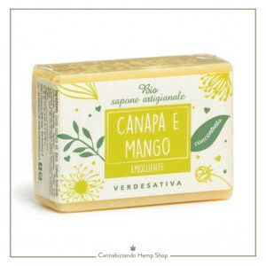 Nutri la tua pelle con il Sapone Verdesativa Canapa e Mango. Azione emolliente e setificante ideale per pelli secche. 100% naturale, artigianale e certificato Bio.