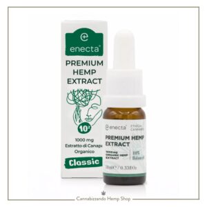 Flacone Olio di CBD Enecta 10% Linea Premium 10ml. L'olio di CBD Premium 10% di Enecta è il prodotto a base di CBD ideale per chi cerca una soluzione naturale per il dolore moderato