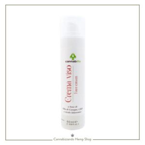 Flacone 50ml Crema Viso Cannabilla alla Canapa e CBD con Niacinamide 5% e acido ialuronico