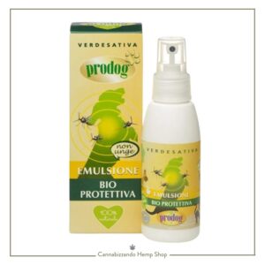 flacone e scatola emulsione bio protettiva per cani e gatti di Verdesativa Prodog
