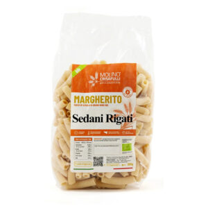 confezione di Sedani Rigati biologici di semola di grani antichi siciliani varietà Margherito