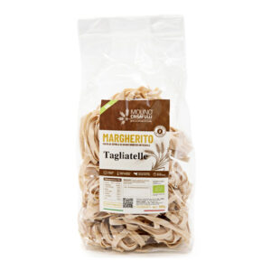 Scopri le Tagliatelle Integrali biologiche di grani antichi siciliani varietà Margherito. Pasta artigianale trafilata al bronzo e altamente digeribile.