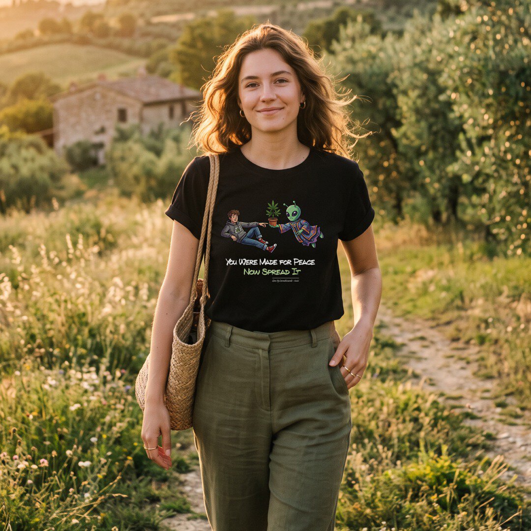 Se sei alla ricerca di una t-shirt dalla grafica originale ed unica, The Green Creation" è quella che fa per te!. Grafica pop d'autore in cotone biologico.